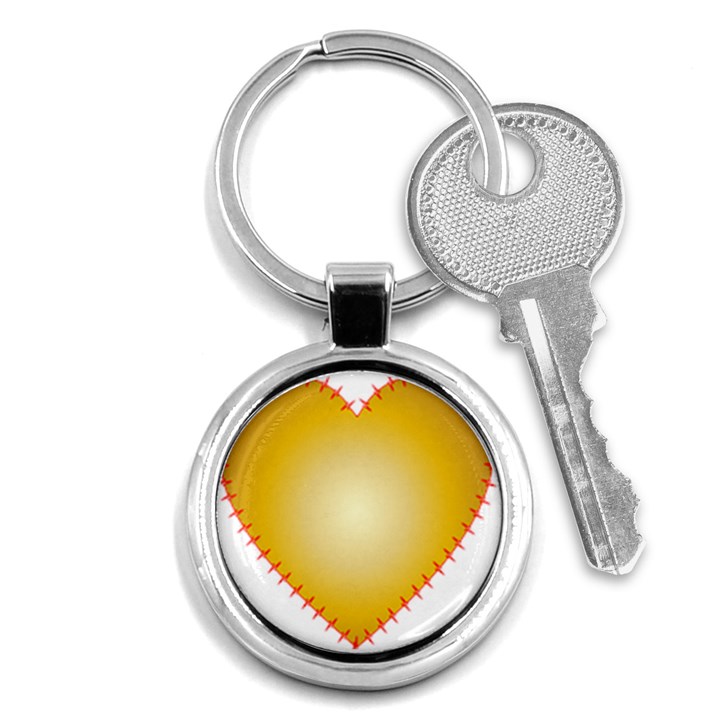 Heart Rhythm Gold Red Key Chains (Round) 