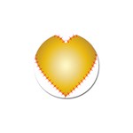 Heart Rhythm Gold Red Golf Ball Marker Front