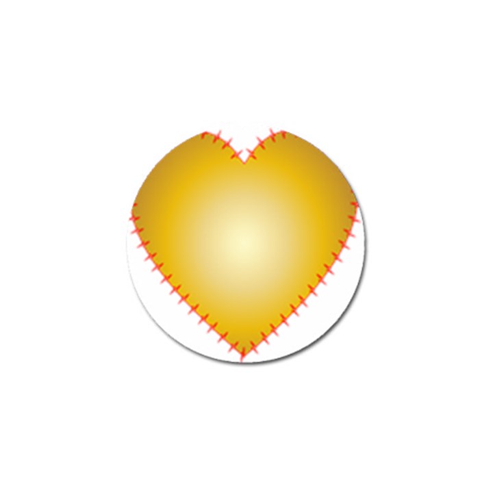 Heart Rhythm Gold Red Golf Ball Marker