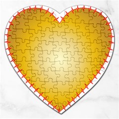 Heart Rhythm Gold Red Jigsaw Puzzle (heart) by Mariart