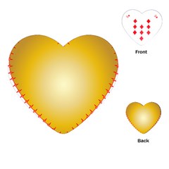 Heart Rhythm Gold Red Playing Cards (heart)  by Mariart