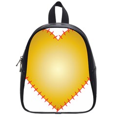 Heart Rhythm Gold Red School Bags (small)  by Mariart