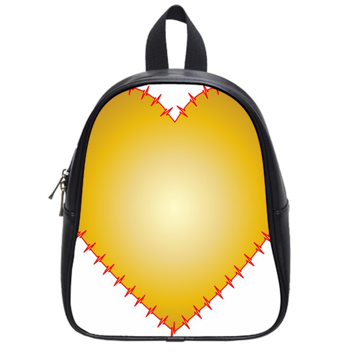 Heart Rhythm Gold Red School Bags (Small) 