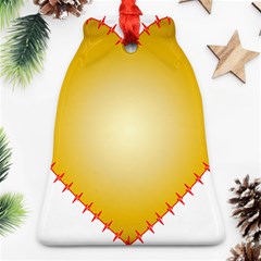 Heart Rhythm Gold Red Ornament (bell) by Mariart