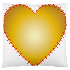 Heart Rhythm Gold Red Standard Flano Cushion Case (one Side) by Mariart