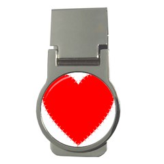 Heart Rhythm Inner Red Money Clips (round)  by Mariart