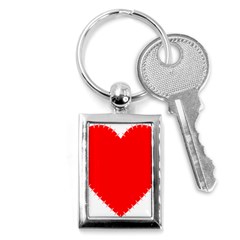 Heart Rhythm Inner Red Key Chains (rectangle) 