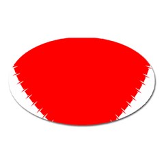 Heart Rhythm Inner Red Oval Magnet by Mariart