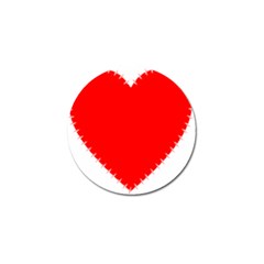 Heart Rhythm Inner Red Golf Ball Marker by Mariart