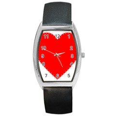 Heart Rhythm Inner Red Barrel Style Metal Watch by Mariart