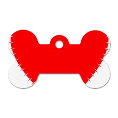 Heart Rhythm Inner Red Dog Tag Bone (one Side) by Mariart