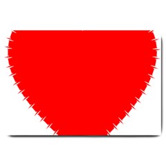 Heart Rhythm Inner Red Large Doormat  by Mariart