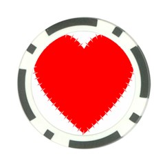 Heart Rhythm Inner Red Poker Chip Card Guard by Mariart