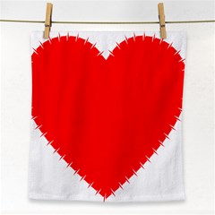 Heart Rhythm Inner Red Face Towel by Mariart