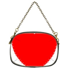 Heart Rhythm Inner Red Chain Purses (two Sides)  by Mariart