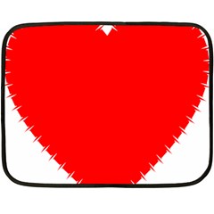 Heart Rhythm Inner Red Double Sided Fleece Blanket (mini)  by Mariart