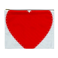 Heart Rhythm Inner Red Cosmetic Bag (xl) by Mariart