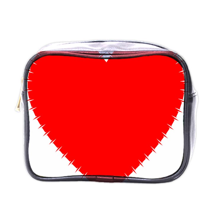 Heart Rhythm Inner Red Mini Toiletries Bags