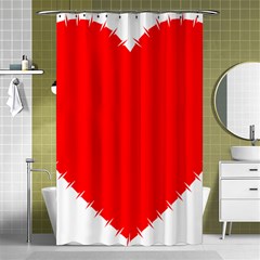 Heart Rhythm Inner Red Shower Curtain 48  X 72  (small)  by Mariart