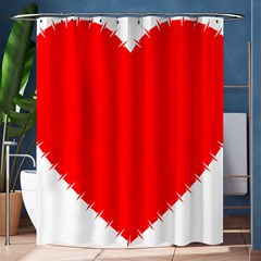 Heart Rhythm Inner Red Shower Curtain 60  X 72  (medium)  by Mariart