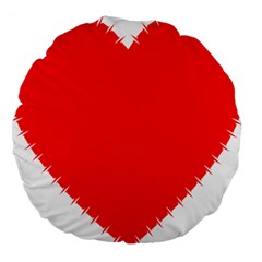 Heart Rhythm Inner Red Large 18  Premium Round Cushions by Mariart