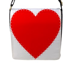 Heart Rhythm Inner Red Flap Messenger Bag (l)  by Mariart