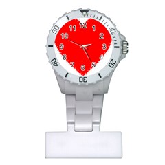 Heart Rhythm Inner Red Plastic Nurses Watch by Mariart