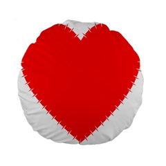 Heart Rhythm Inner Red Standard 15  Premium Flano Round Cushions by Mariart