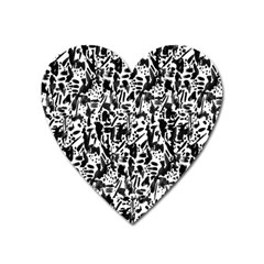 Deskjet Ink Splatter Black Spot Heart Magnet by Mariart