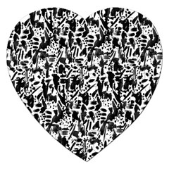 Deskjet Ink Splatter Black Spot Jigsaw Puzzle (heart) by Mariart