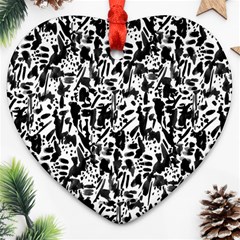 Deskjet Ink Splatter Black Spot Heart Ornament (two Sides) by Mariart