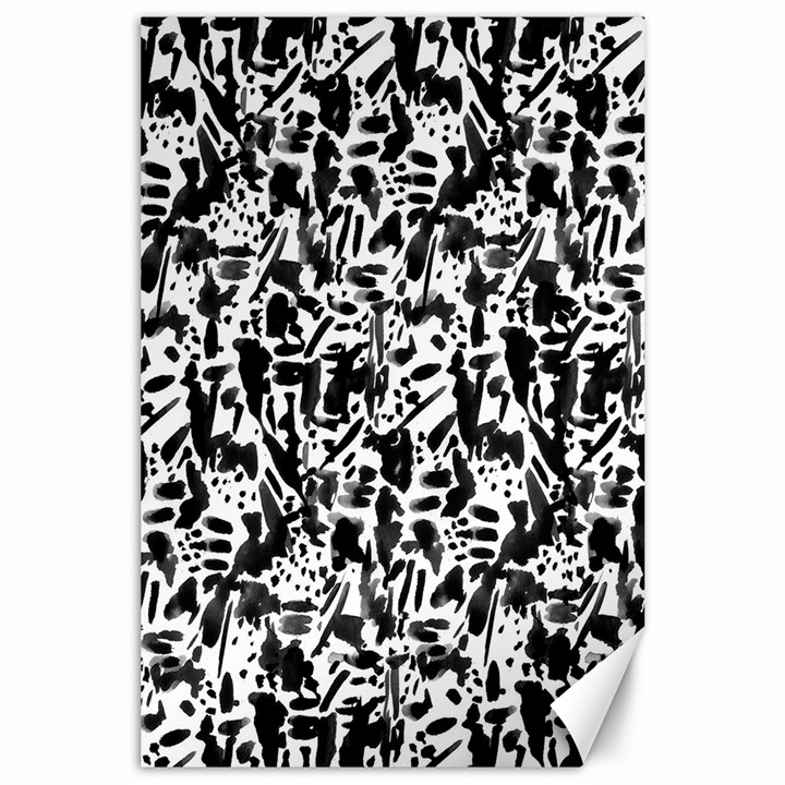 Deskjet Ink Splatter Black Spot Canvas 24  x 36 