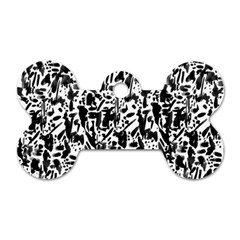 Deskjet Ink Splatter Black Spot Dog Tag Bone (two Sides)