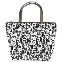 Deskjet Ink Splatter Black Spot Bucket Bags by Mariart