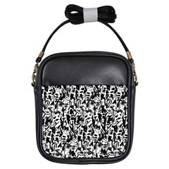 Deskjet Ink Splatter Black Spot Girls Sling Bags by Mariart