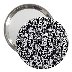 Deskjet Ink Splatter Black Spot 3  Handbag Mirrors by Mariart