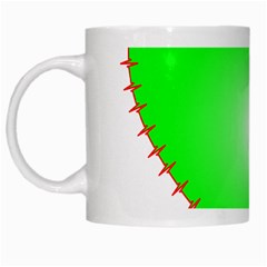 Heart Rhythm Inner Green Red White Mugs by Mariart