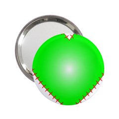 Heart Rhythm Inner Green Red 2 25  Handbag Mirrors by Mariart