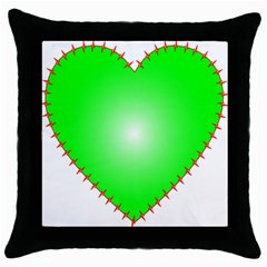 Heart Rhythm Inner Green Red Throw Pillow Case (black) by Mariart