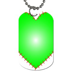 Heart Rhythm Inner Green Red Dog Tag (one Side)