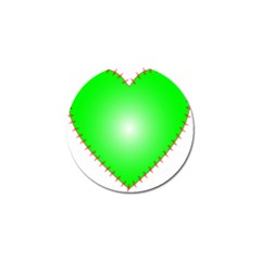 Heart Rhythm Inner Green Red Golf Ball Marker by Mariart