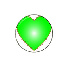 Heart Rhythm Inner Green Red Hat Clip Ball Marker (4 Pack) by Mariart