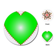 Heart Rhythm Inner Green Red Playing Cards (round)  by Mariart