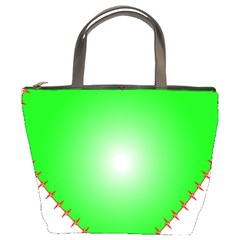 Heart Rhythm Inner Green Red Bucket Bags