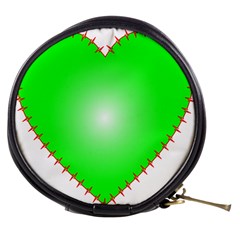 Heart Rhythm Inner Green Red Mini Makeup Bags by Mariart