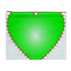 Heart Rhythm Inner Green Red Cosmetic Bag (xl)