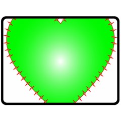 Heart Rhythm Inner Green Red Fleece Blanket (large)  by Mariart