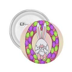 Make An Easter Egg Wreath Rabbit Face Cute Pink White 2 25  Buttons by Mariart