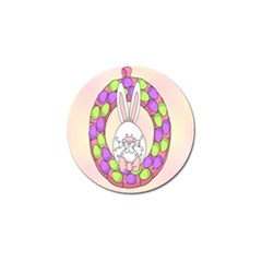 Make An Easter Egg Wreath Rabbit Face Cute Pink White Golf Ball Marker by Mariart