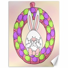 Make An Easter Egg Wreath Rabbit Face Cute Pink White Canvas 18  X 24   by Mariart